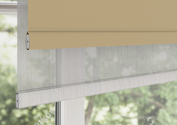 Rimini (Blackout), Mocha & Illusion Sandy - Double Roller Blind - Image 4